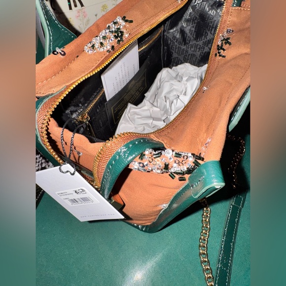 Kurt Geiger NWT Shoulder/Crossbody Floral Sequin Bag NWT - Picture 7 of 9